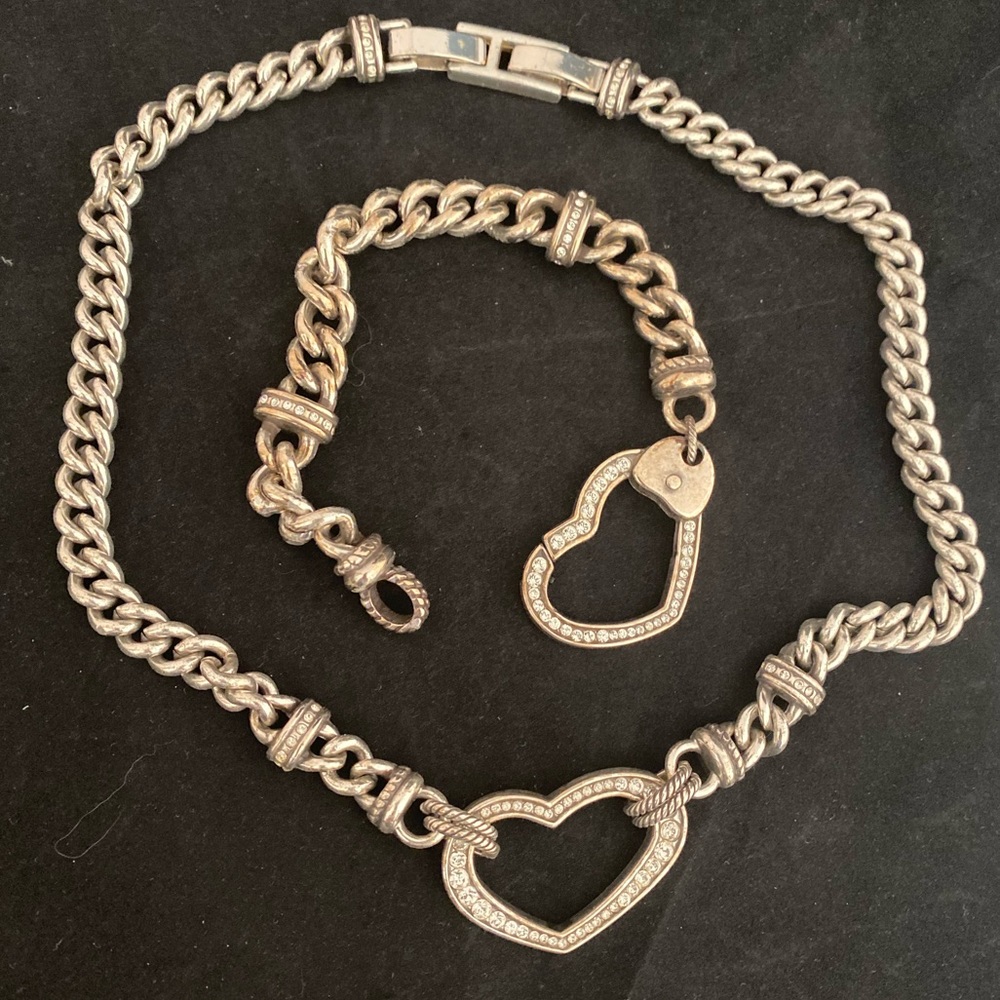 Chunky Brighton heart necklace and bracelet set